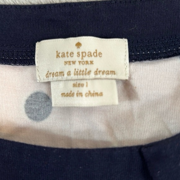 Kate Spade Dream a Little Dream Polka Dot Nightgown Sleep shirt sz L - Picture 2 of 5